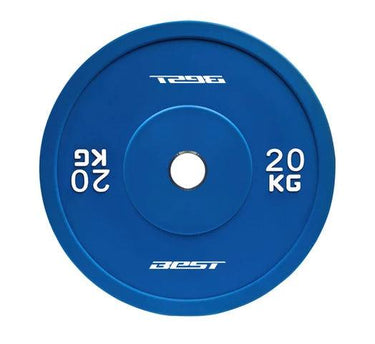 Disco Olímpico BEST Elite Macizo Recubierto con Goma Antideslizante - 20Kg - #𝑼𝑺𝒉𝒐𝒑